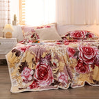 1pc of Luxurious Thickened Floral Flannel Coral Blanket, Soft, Warm, and Comfortable Bedding for Naps, Sofa Throw, Cover Blanket, Office Nap Blanket, Air-conditioned Blanket. Suitable for Sofas, Offices, Beds, Cars, Camping Trips, Home Decor