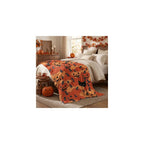 Halloween Pumpkin Black Cat Flannel Throw Blanket 60x80