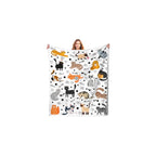 Cute Cat Blanket Animals Pet Pattern Gifts for Cat Lovers Soft Lightweight Flannel Throw Blankets for Kids Adults 50"x40"