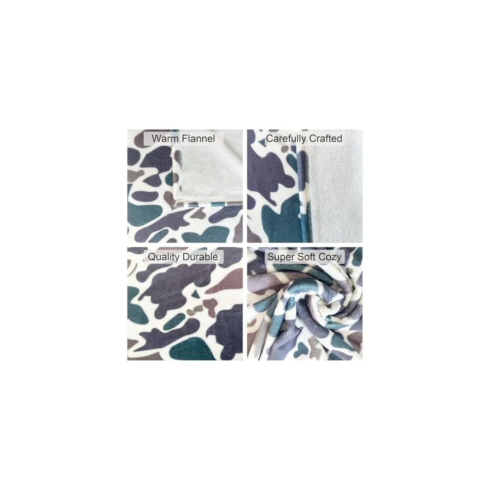Camo Blanket Super Soft Cozy Flannel Camouflage Throw Blankets