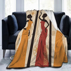 Beautiful African Women Throw Blanket Plush Microfiber Flannel Fleece Blanket 60"x50" for Bed Sofa Couch Camping Travel