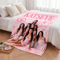 KATSEYE Eyekon Fleece Blanket Soft Cozy Throw for Fans Pinky Up Trend Viral Merch Gift for Concert Tour Birthday Holiday Bedroom Decor Winter Warm Throw Blanket for Couch Bed Dorm
